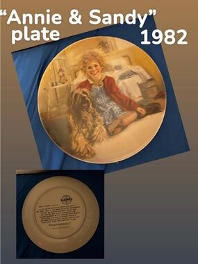 Annie & Sandy Collector Plate - Porcelain Decorative Plate with Girl and Dog
